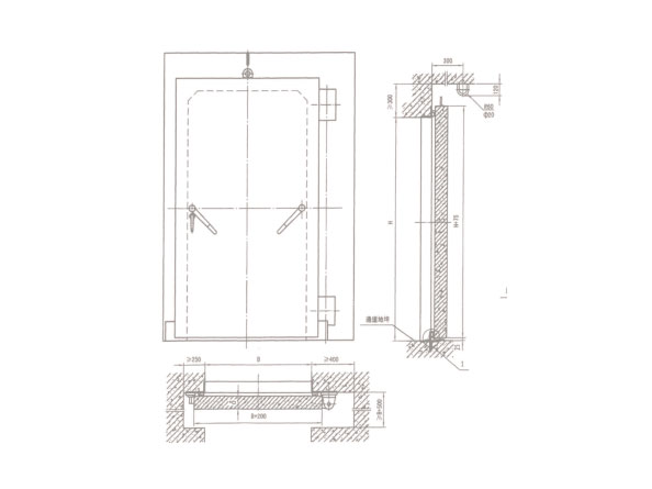 鋼筋混凝土活門檻單扇防護(hù)密閉門